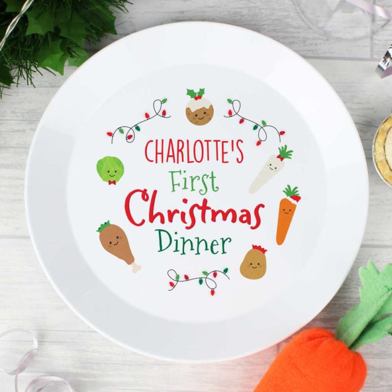 Personalised 'First Christmas Dinner' Plastic Plate