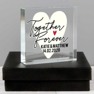 Personalised 'Together Forever' Heart Large Crystal Token