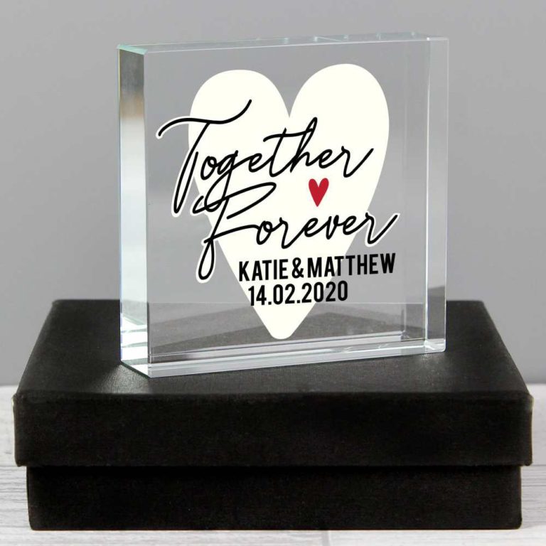 Personalised 'Together Forever' Heart Large Crystal Token