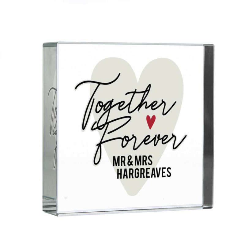 Personalised 'Together Forever' Heart Large Crystal Token