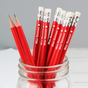 Personalised Star Motif Red Pencils