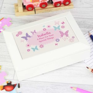 Personalised Butterfly Wooden Jewellery Box