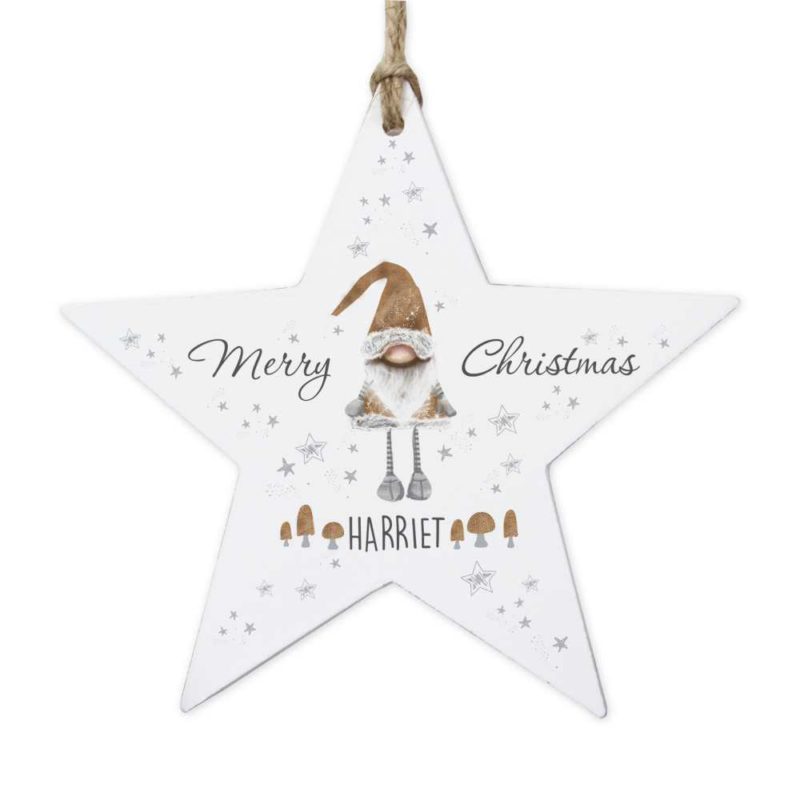 Personalised Christmas Gonk Star Decoration