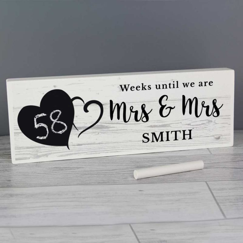 Personalised Countdown Wooden Block Sign