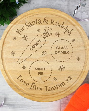 Personalised Christmas Eve Santa & Rudolph Wooden Board/Plate