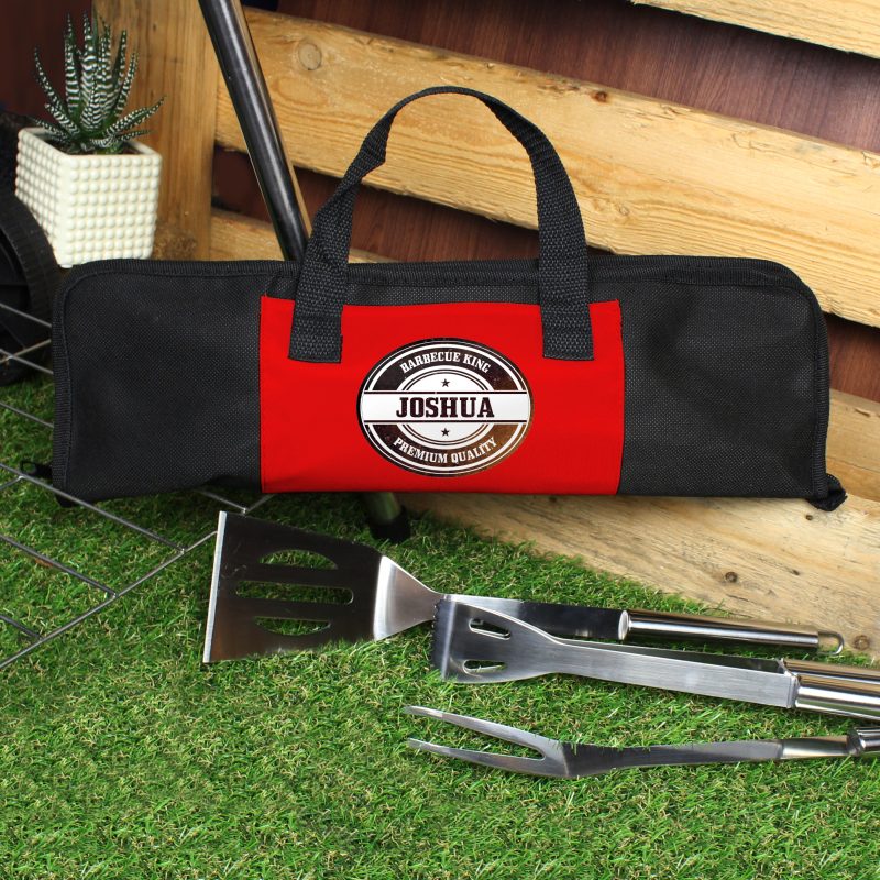 Personalised Stainless Steel BBQ Tools Gift Set