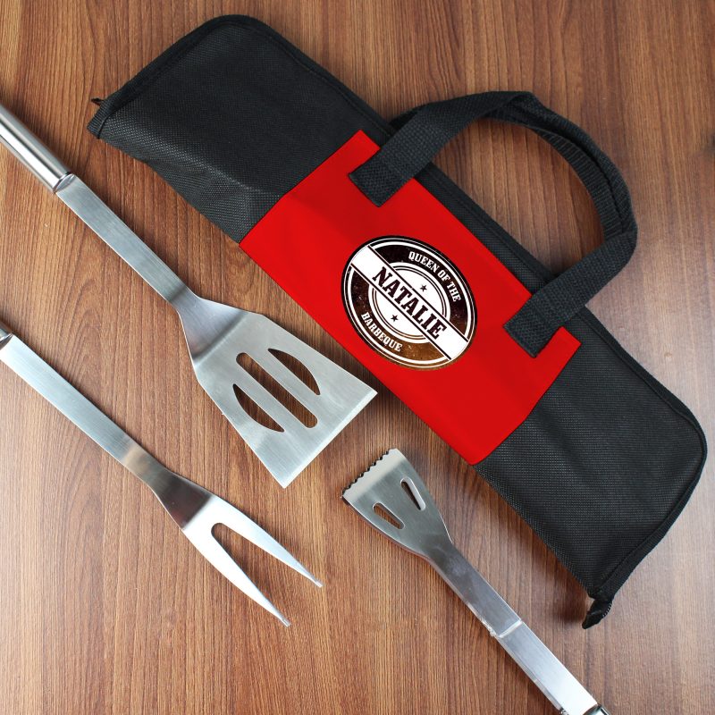 Personalised Stainless Steel BBQ Tools Gift Set