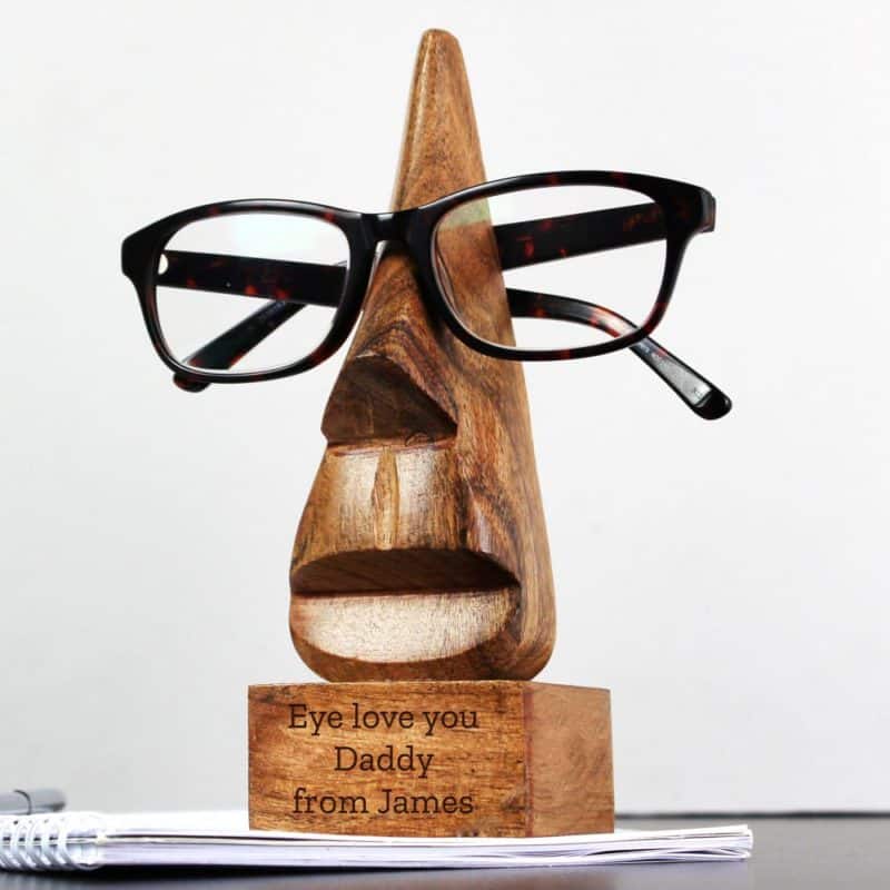 Personalised Wooden Nose Shaped Glasses Holder