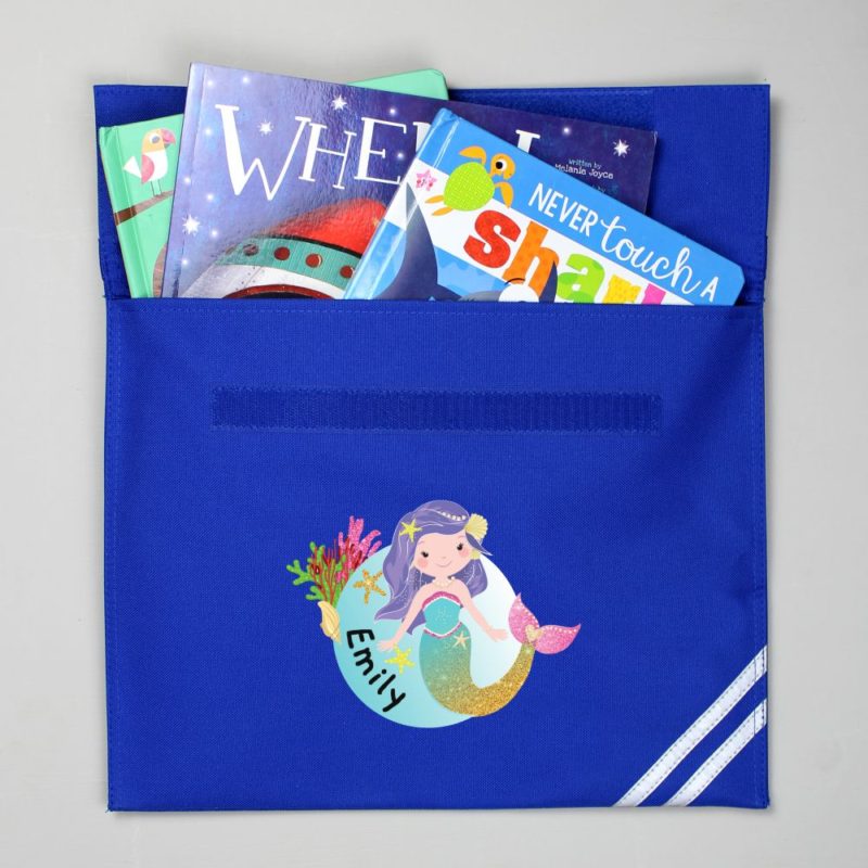 Personalised Cute Mermaid School Book Bag