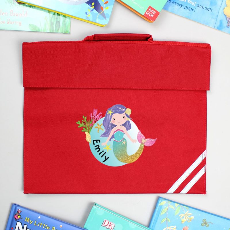 Personalised Cute Mermaid School Book Bag