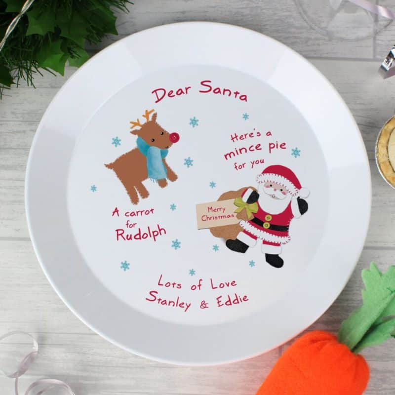 Personalised Santa & Rudolph Christmas Eve Plate