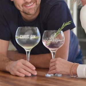 His & Hers Personalised Copa Gin Glasses