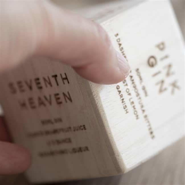 Personalised Gin Recipe Wooden Dice