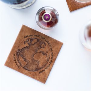 Dad You're My World Leather Coaster