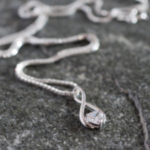 9ct White Gold Infinity Necklace