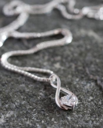 9ct White Gold Infinity Necklace