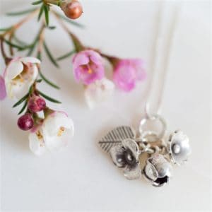 Sterling Silver Flower Bouquet Necklace