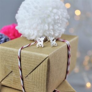 Sterling Silver Reindeer Earrings