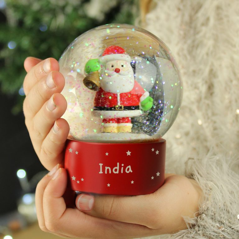 Personalised Santa Shimmering Snow Globe