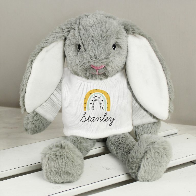 Personalised Rainbow Bunny Rabbit Soft Toy