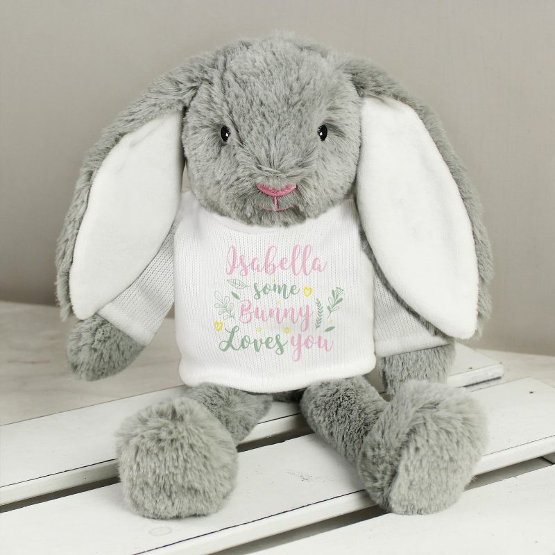 Personalised 'Some Bunny Loves You' Bunny Rabbit Soft Toy