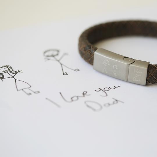 Personalised Own Handwriting Antique Style Rustic Bracelet