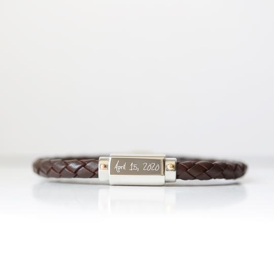 Personalised Own Handwriting Twisted Leather Bracelet