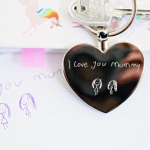 Personalised Hearts Forever Keychain With Handwriting Engraving