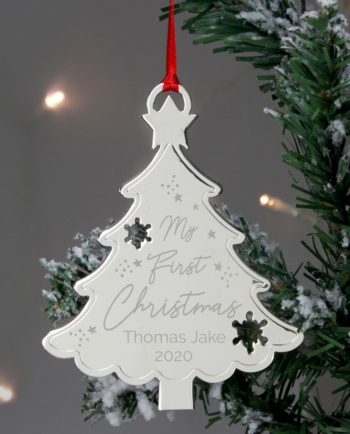 Personalised My First Christmas Metal Tree Decoration