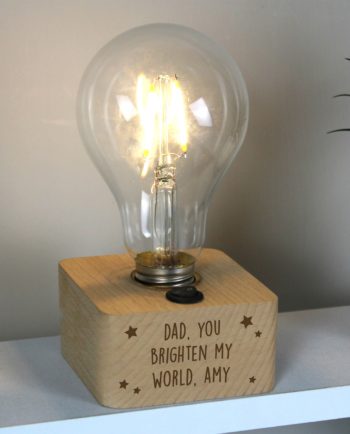 Personalised Stars LED Bulb Wooden Table Lamp