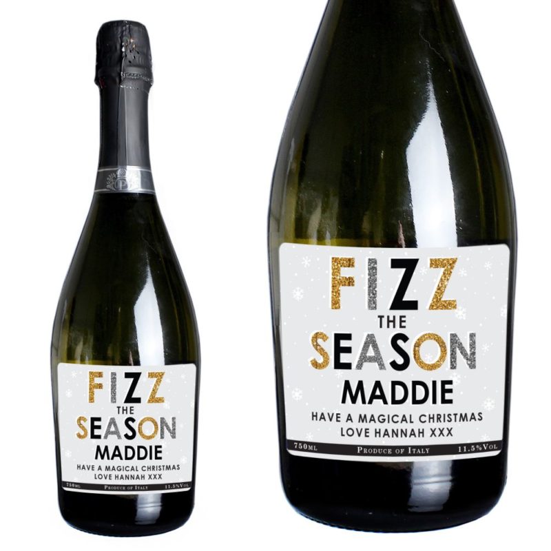 Personalised 'Fizz The Season' Bottle of Prosecco