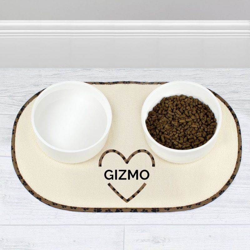 Personalised 'Love Heart' Pet Bowl Placemat