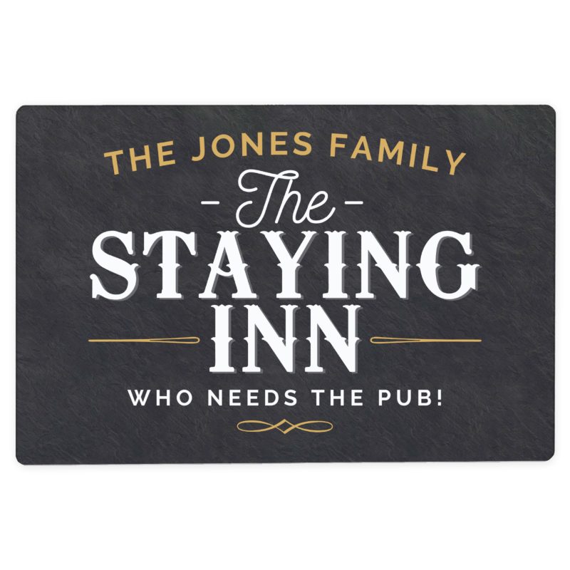 Personalised 'The Staying Inn' Metal Wall Sign