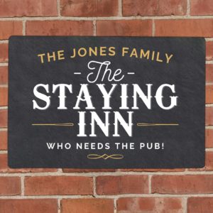 Personalised 'The Staying Inn' Metal Wall Sign