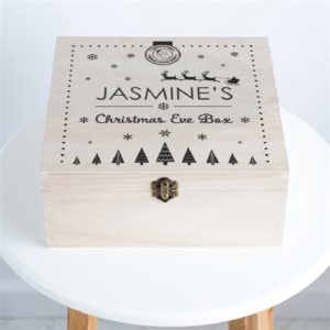 Personalised Santa & Snowflake Wooden Christmas Eve Box
