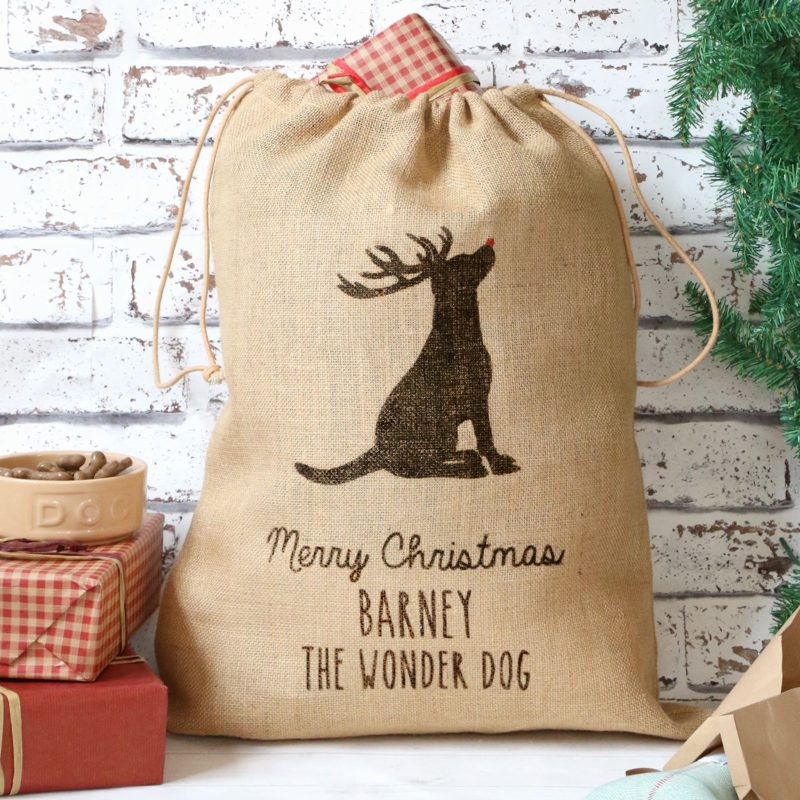 Personalised Dog Christmas Present Sack