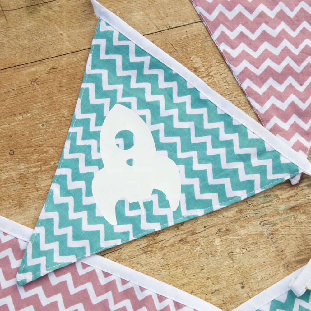 Personalised Fabric Chevron Letter Bunting Personalised Fabric Chevron Letter Bunting
