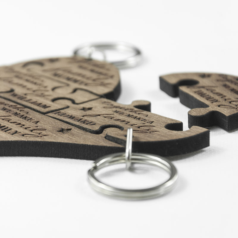 Personalised Family Together Jigsaw Keyring