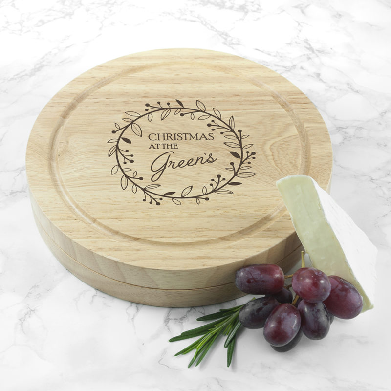 Personalised Classic 'Family Christmas' Cheese Board Set