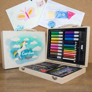 Personalised Rainbow Unicorn Colouring Set