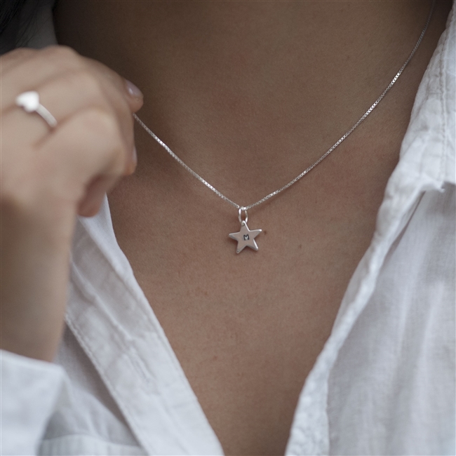 Personalised Tiny Sterling Star Necklace