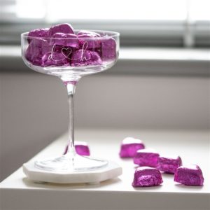 Initials Coupe Glass & Chocolates Set