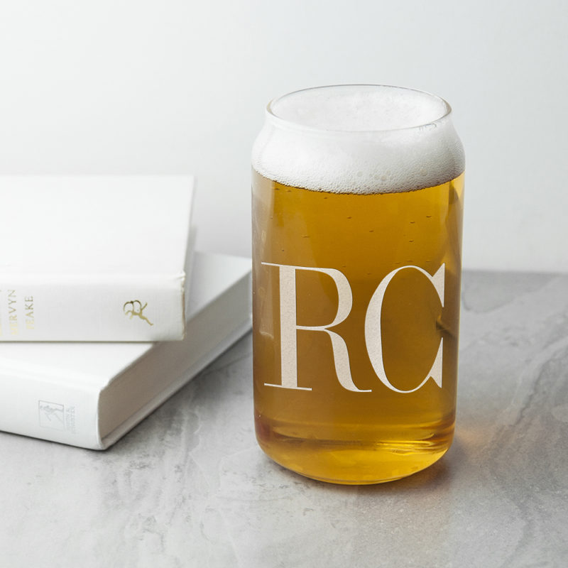 Personalised Monogram Can Glass