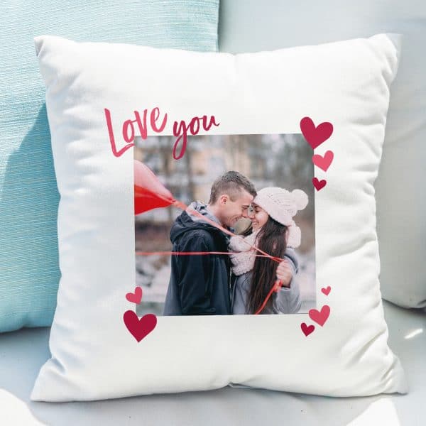 Personalised 'Love You' Photo Upload Cushion