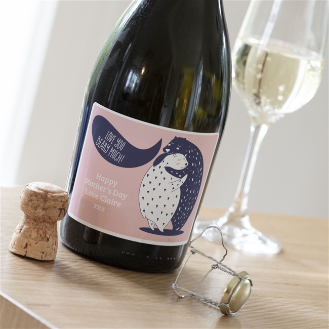 Personalised 'Love You Beary Much' Prosecco