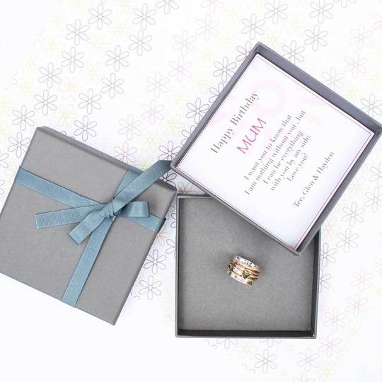 Sterling Silver Trio Spinning Ring With Sentiments Card