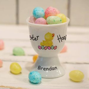 Personalised Easter Chick Bone China Egg Cup