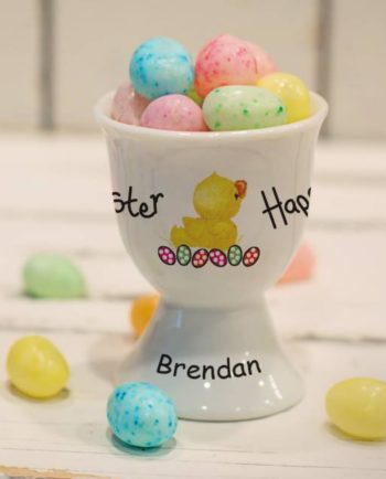 Personalised Easter Chick Bone China Egg Cup