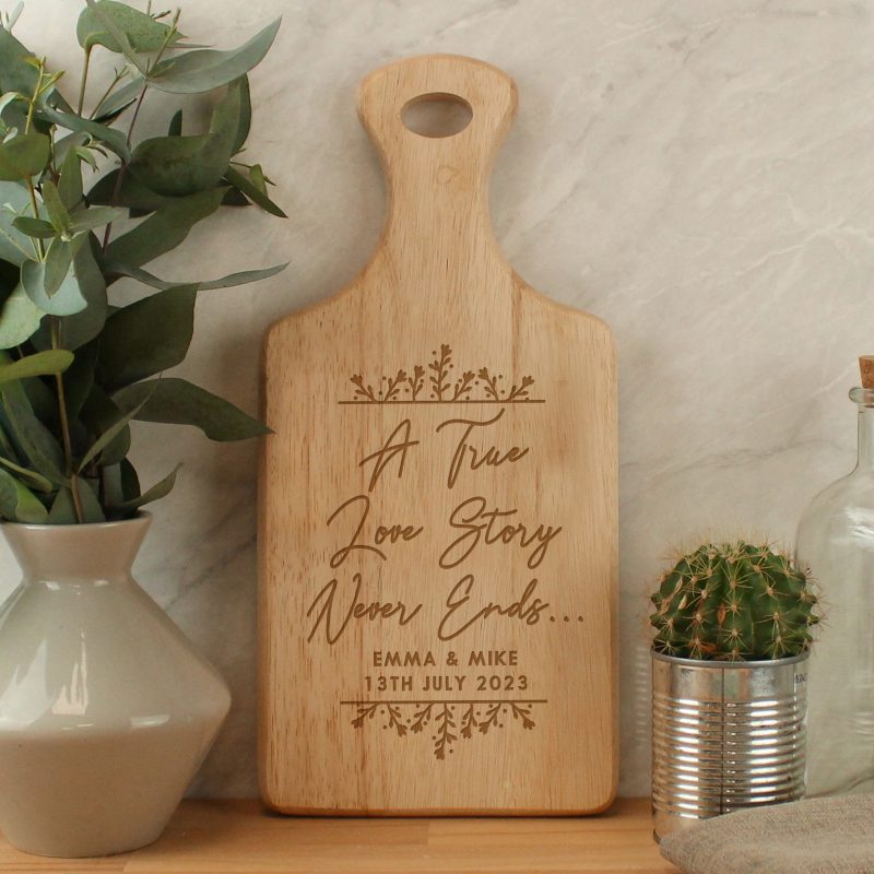 Personalised 'True Love Story' Wooden Paddle Board