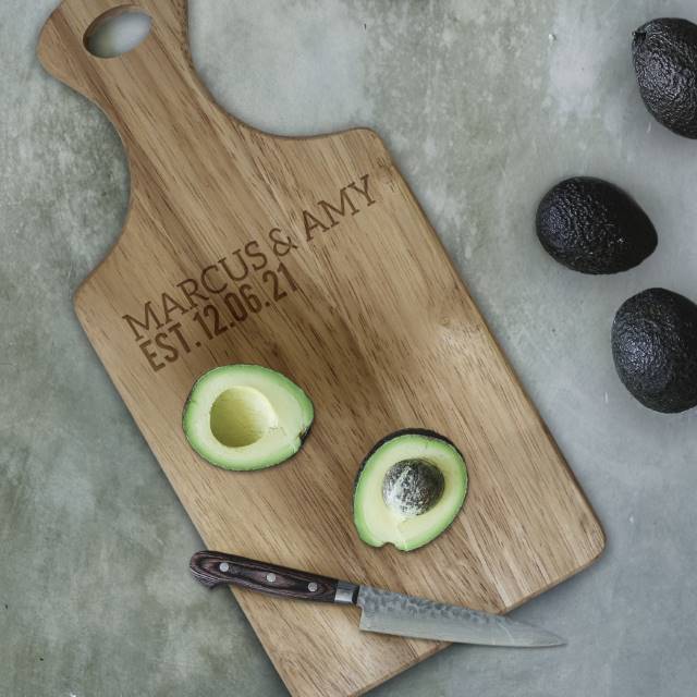 Personalised Wooden Paddle Chopping Board